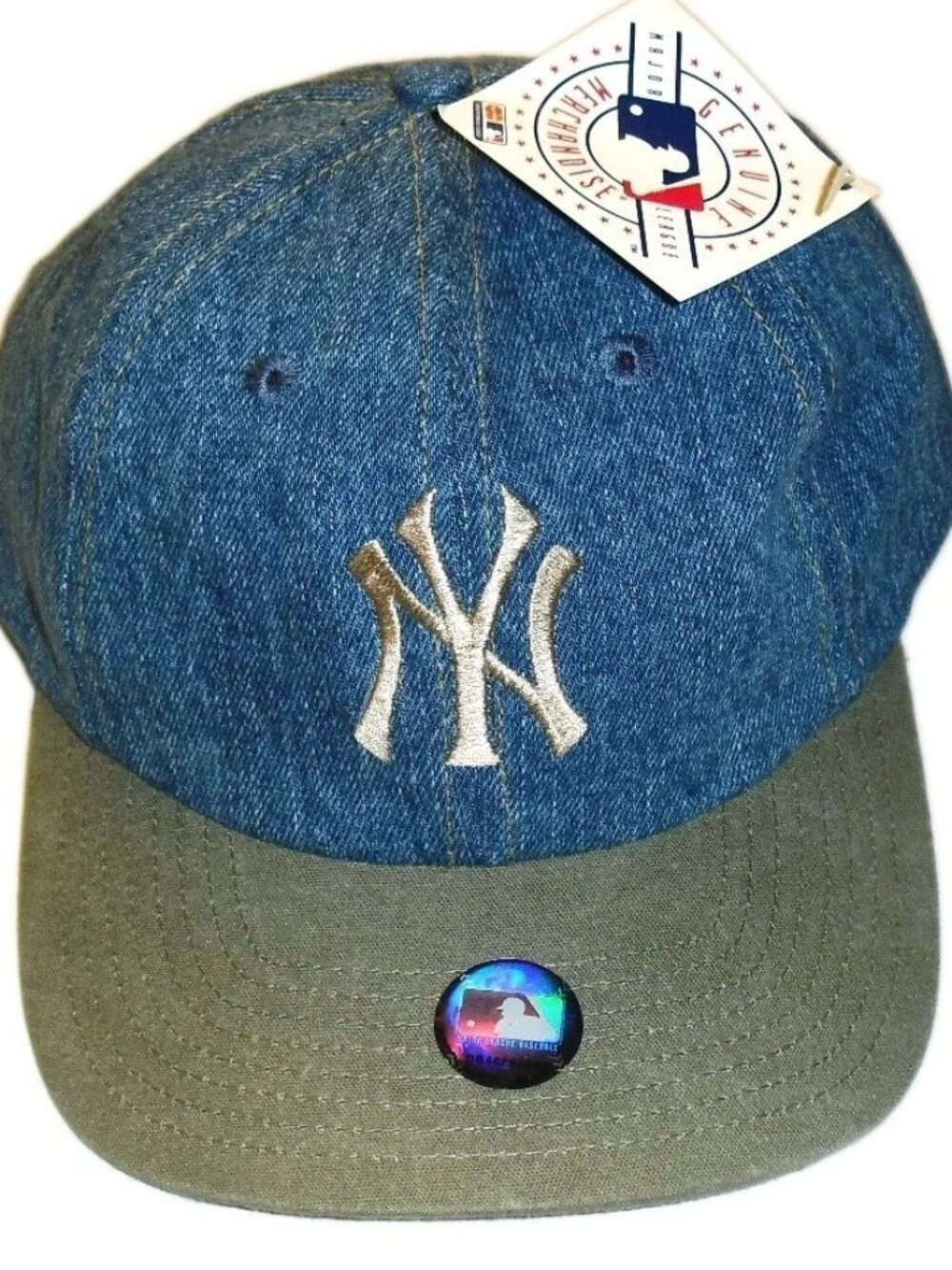 New York Yankees 90s Vintage Denim Color Style Mens Strapback hat New Tag Logo 7